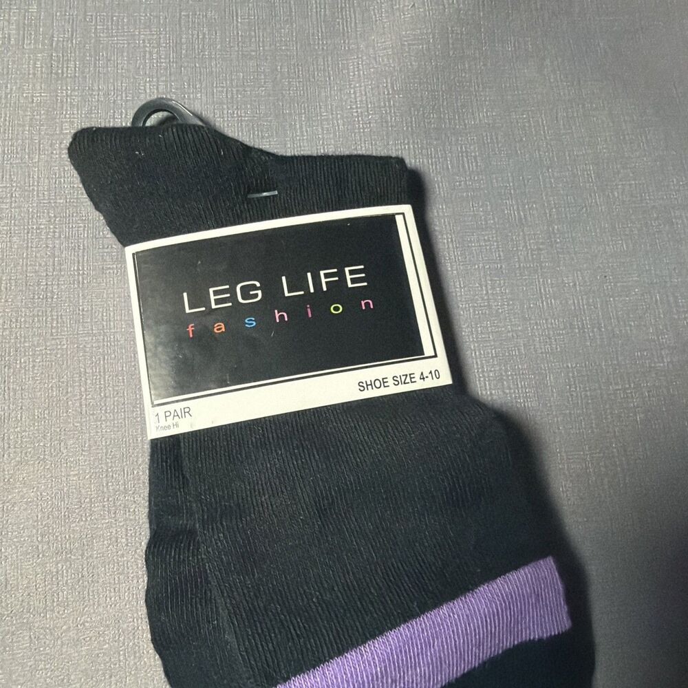 Leg Life Rainbow Striped  Knee High Socks Size 4- 10 Fashionable Unique Y2K-M - Picture 2 of 3